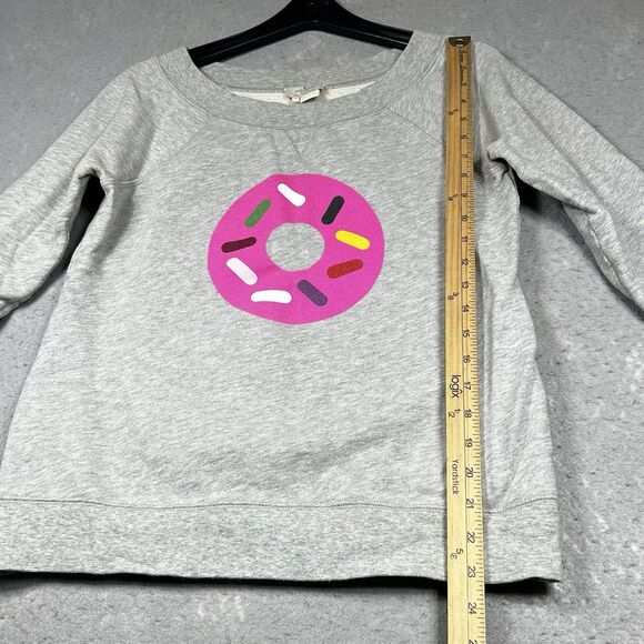 Kate Spade x Darcel Sweatshirt Womens Size XS Gray Donut Graphic Boatneck - Picture 7 of 14